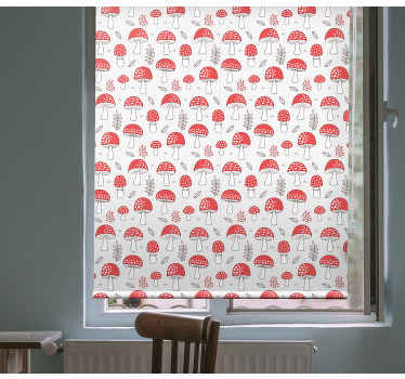 Red mushroom lovely pattern Kitchen blind - TenStickers