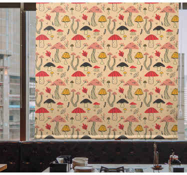 Färgglada eleganta svampar köksgardin - Tenstickers