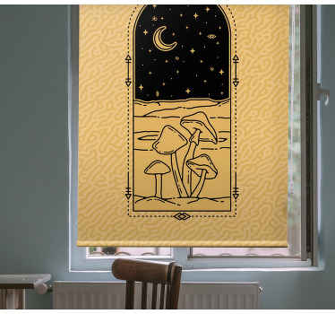 Svamp på liggande design köksgardin - Tenstickers