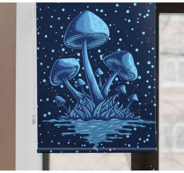 Store enrouleur original reflet de l'eau des champignons - TenStickers
