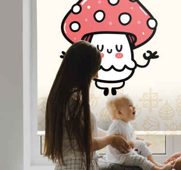Rollo Fenster Kinderzimmer süßer fröhlicher Pilz - TenStickers