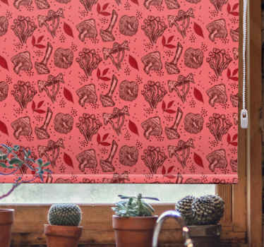 Vintage punainen sieni kuvio keittiö rullaverhot - Tenstickers