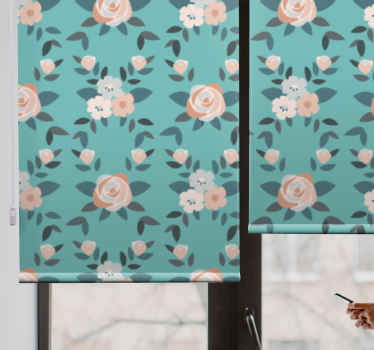 Pastellinväriset ruusut kukkivat ja istuttavat rullaverhot - Tenstickers
