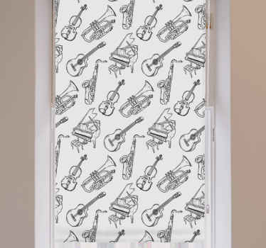 Rollo Fenster Jugenzimmer muster für musikinstrumente - TenStickers