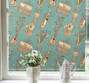 Estor enrollable juvenil instrumentos musicales antiguos - TenVinilo