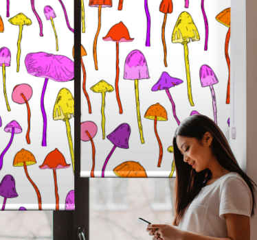 Lively mushroom theme more blind flowers - TenStickers