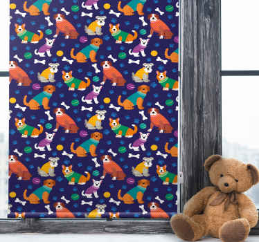 Estor infantil Dibujos animados de perro y huesos - TenVinilo