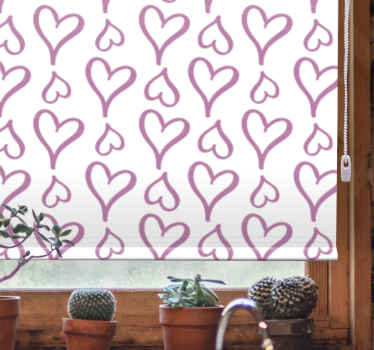 Pink illustrated heart icons Romantic blind - TenStickers