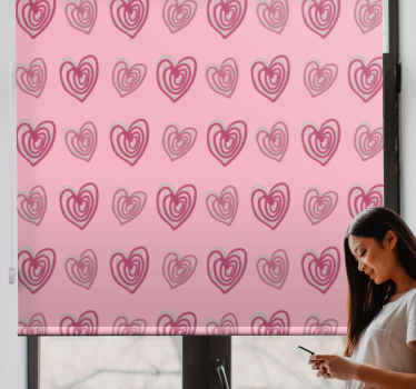 Doodle hearts pink pattern Romantic blind - TenStickers