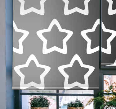 Fenster Rollo modern graues sternmuster - TenStickers