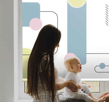 Persiana enrollable moderno juego de formas geométricas - TenVinilo