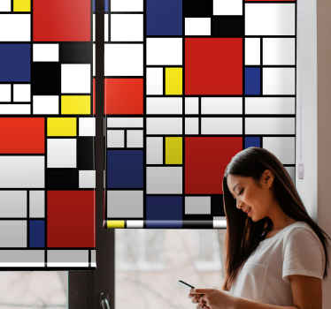 Abstrakt färgblock vardagsrum rullgardin - Tenstickers