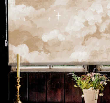 Roleta w chmury spokojne brązowe wzory - TenStickers