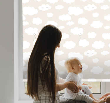 Ağlayan bulut Stor perde ile bej arka plan - TenStickers