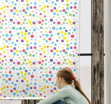 Colourful polka dot pattern Modern blind - TenStickers