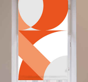 Orange white color block Living room blind - TenStickers