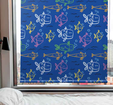 Rollo Fenster Tiere lustiges fischmuster - TenStickers