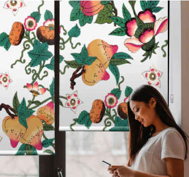 Lush fruit and floral flowers and plants roller blind - TenStickers
