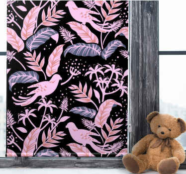 블랙 핑크 새 잎 다양한 동물 블라인드 - TenStickers