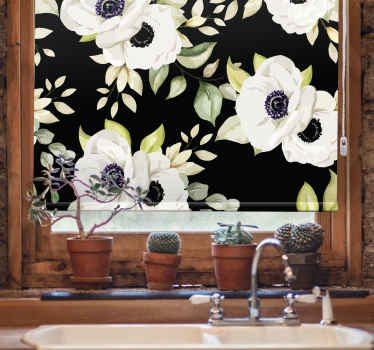 Elegant White Blooms floral blind - TenStickers