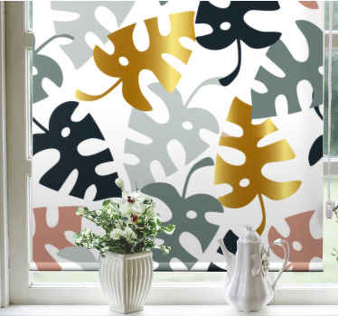Fargeeffekt blad rullegardin blomster - Tenstickers