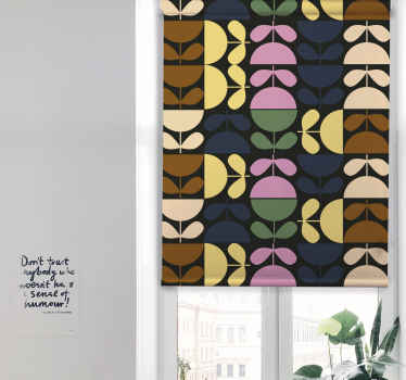 Fargede koppblomster rullegardin blomster - Tenstickers