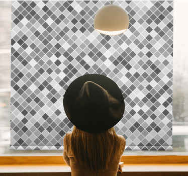 Gray tones squared pattern Elegant blind - TenStickers