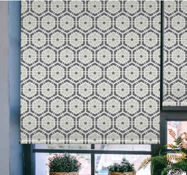 Ornamental gray pattern Bathroom blind - TenStickers