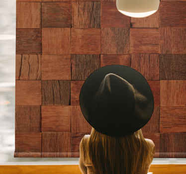Store enrouleur textures et motifs panneaux de bois équarris - TenStickers