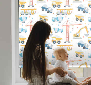 Pastel farve køretøjer nordisk rullegardin - TenStickers