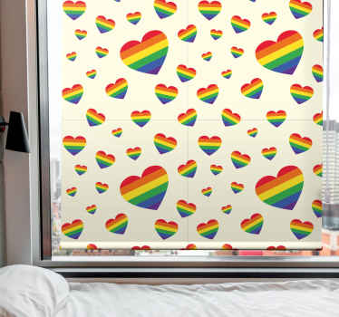 Rollo Fenster romantisch lgbt-herzen-muster - TenStickers
