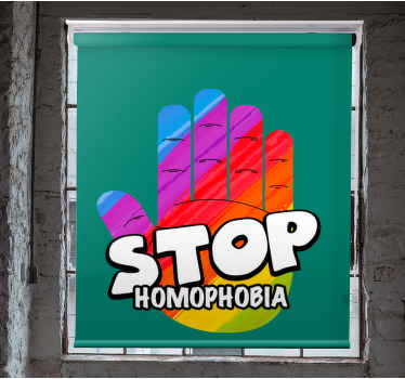 Stop homofobi koncept hånd anden rullgardin - TenStickers