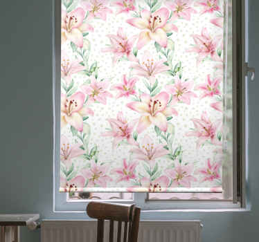 Rollo Fenster Blumen und Pflanzen zarte florale eleganz - TenStickers