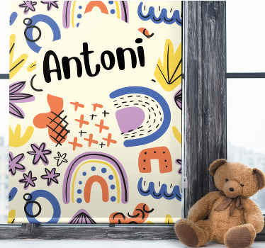 多彩抽象形状定制卷帘 - TenStickers