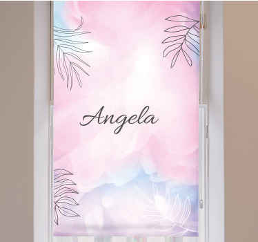Estore de rolo florais nome com folhas de palmeira - TenStickers