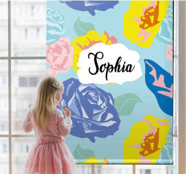 Moderne modre in rumene vzorce žaluzij po meri - TenStickers