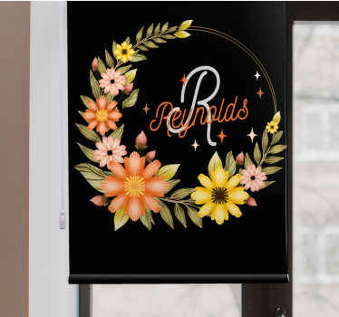 Estore de rolo flores e plantas inicial e nome elegante - TenStickers