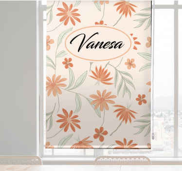 Moderne blomster med lyse farger rullegardin personlig - Tenstickers
