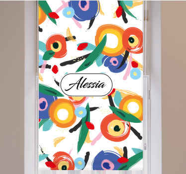 Färgglada abstrakta konstblommor anpassade rullgardin - Tenstickers