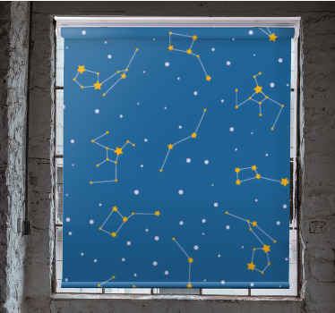 Rollo Fenster Blau konstellationsmusterdesign - TenStickers
