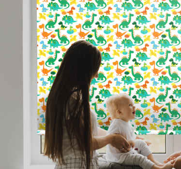 Colorful dinosaurs pattern Nordic blind - TenStickers