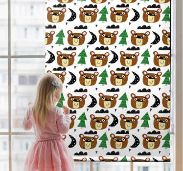 Baby bear patterns children room roller blind - TenStickers