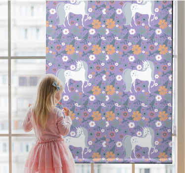 Purple unicorns and flowers blind children - TenStickers