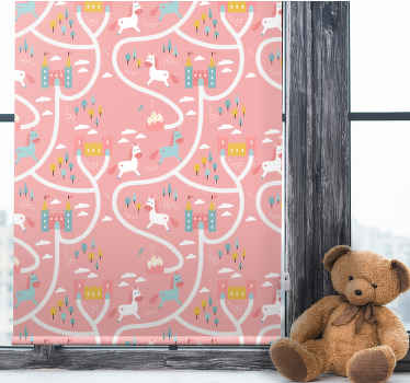 Castels and unicorns children room roller blind - TenStickers