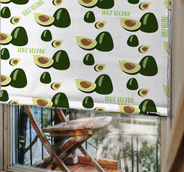 Estor enrollable cocina original patrón aguacates veganos - TenVinilo