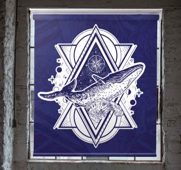 Store enrouleur animaux silhouette de baleine massive - TenStickers