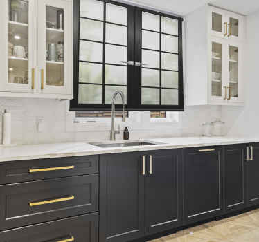 Imitatië venster rolgordijn keuken - TenStickers