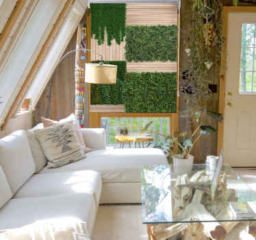 Rolgordijn verticale tuin met hout - TenStickers