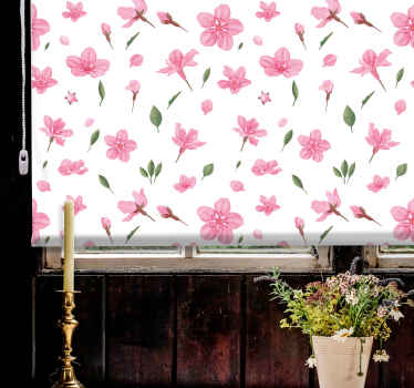 Rollo Fenster Blumen zartes rosa muster - TenStickers