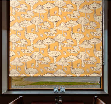 Rollo Fenster Blumen pilz-muster-design - TenStickers